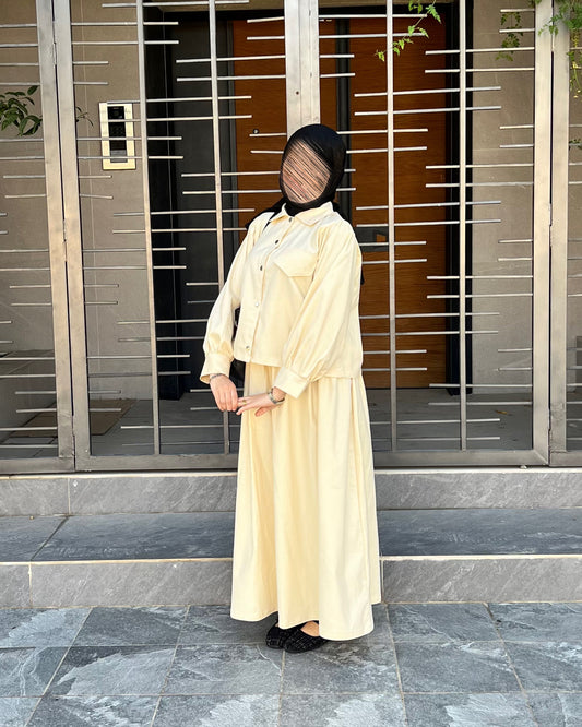 Ensemble jaune pastel