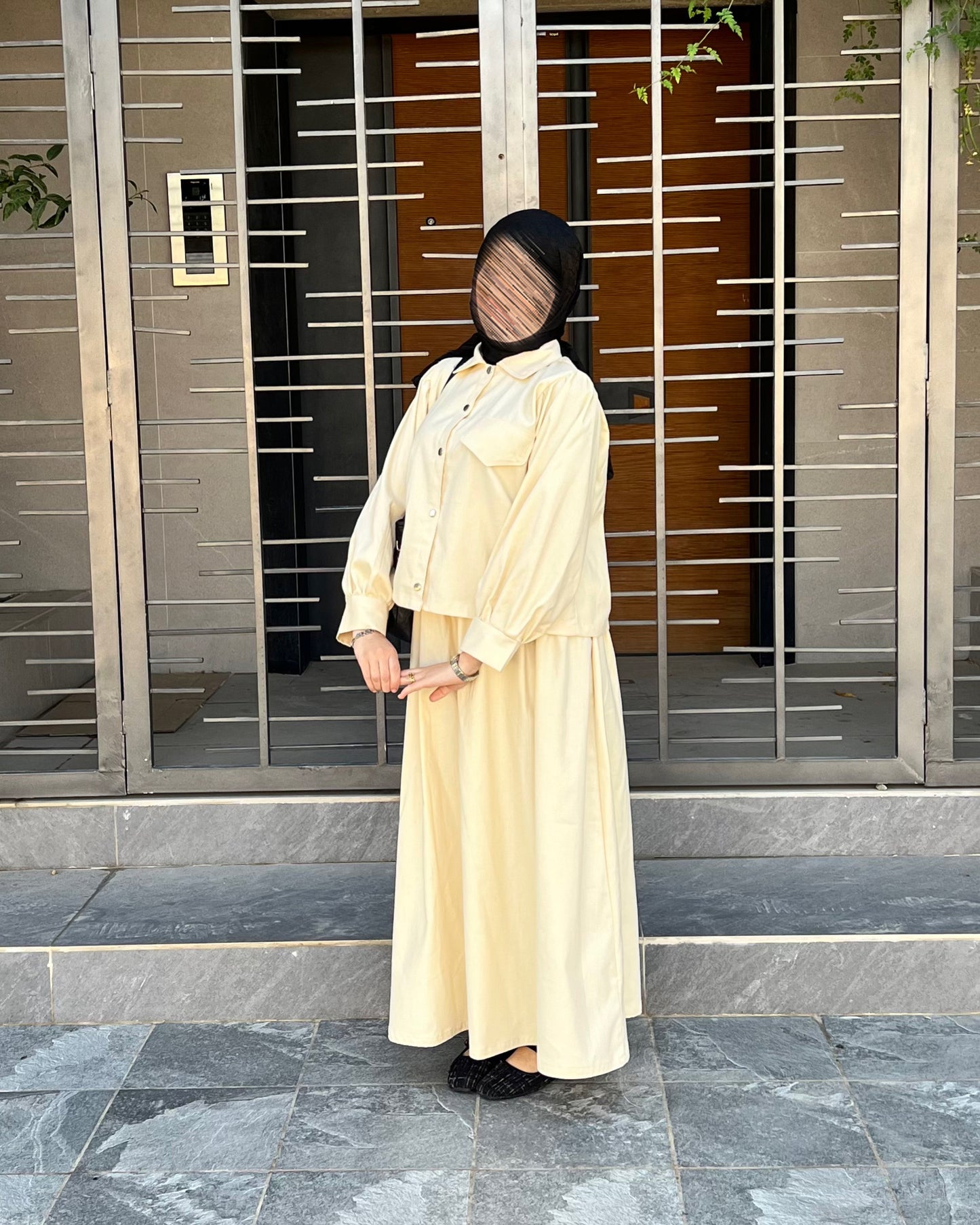 Ensemble jaune pastel