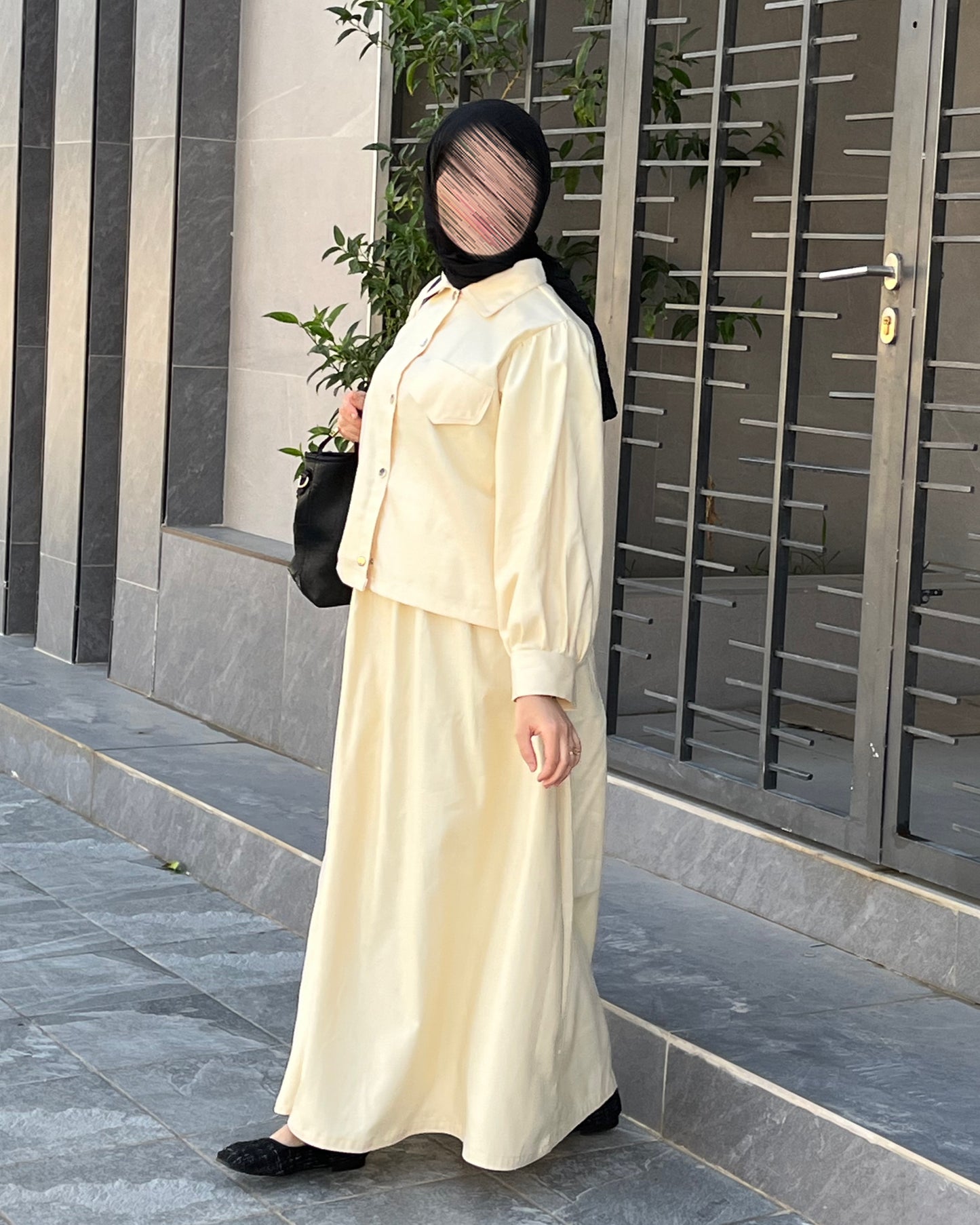 Ensemble jaune pastel